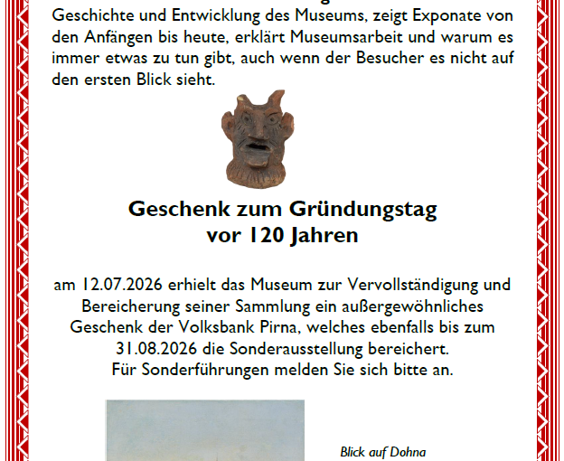 Heimatmuseum Dohna – Sonderausstellung bis 31.08.2026