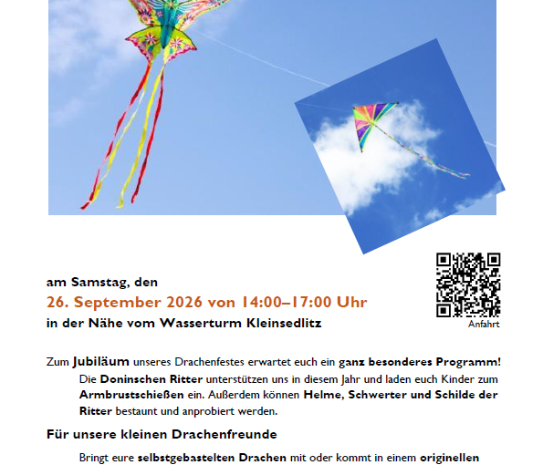 30. Drachenfest Kulturverein Dohna e.V. am Kleinsedlitzer Wasserturm